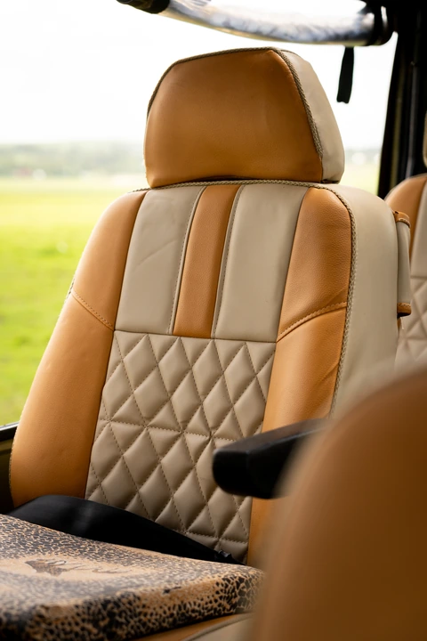 Two-tone safari seating with a padded headrest
